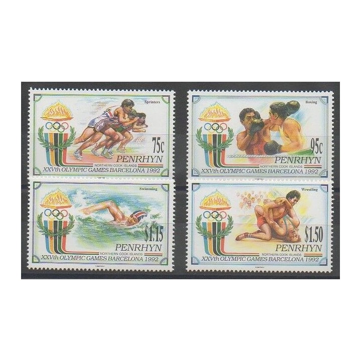 Stamps - Penrhyn - 1992 - Nb 376/379 - Summer Olympics