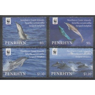Stamps - Penrhyn - 2010 - Nb 458/461 - Mamals - Sea animals - Endangered species - WWF