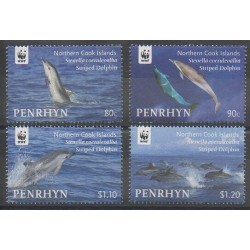 Penrhyn - 2010 - Nb 458/461 - Mamals - Sea animals - Endangered species - WWF
