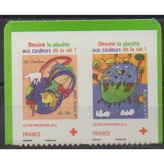 Stamps - France - Self-adhesive - 2008 - Nb 237/238 - Children's drawings - Health