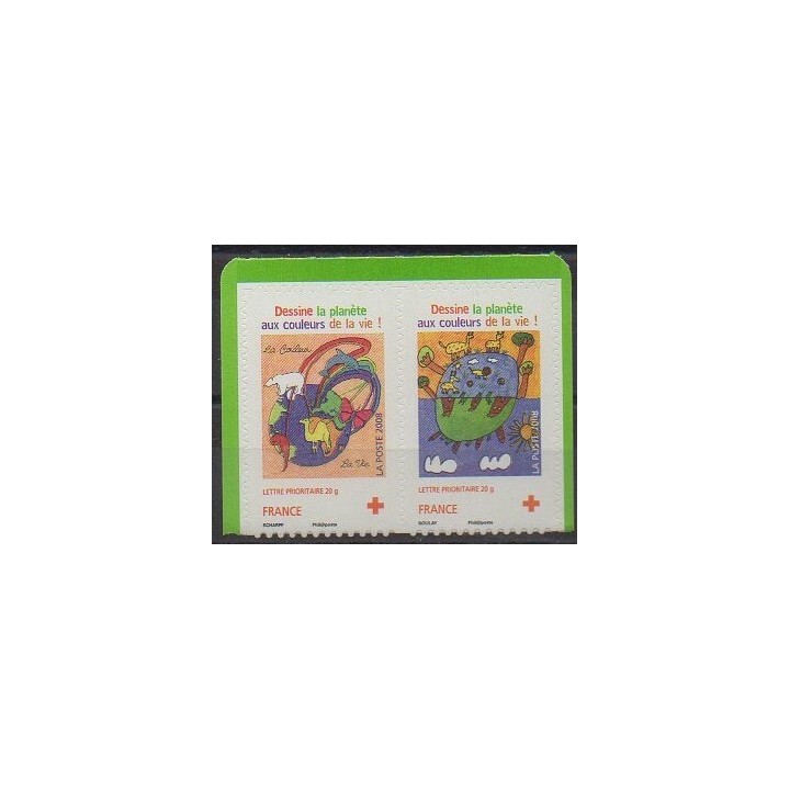 Stamps - France - Self-adhesive - 2008 - Nb 237/238 - Children's drawings - Health