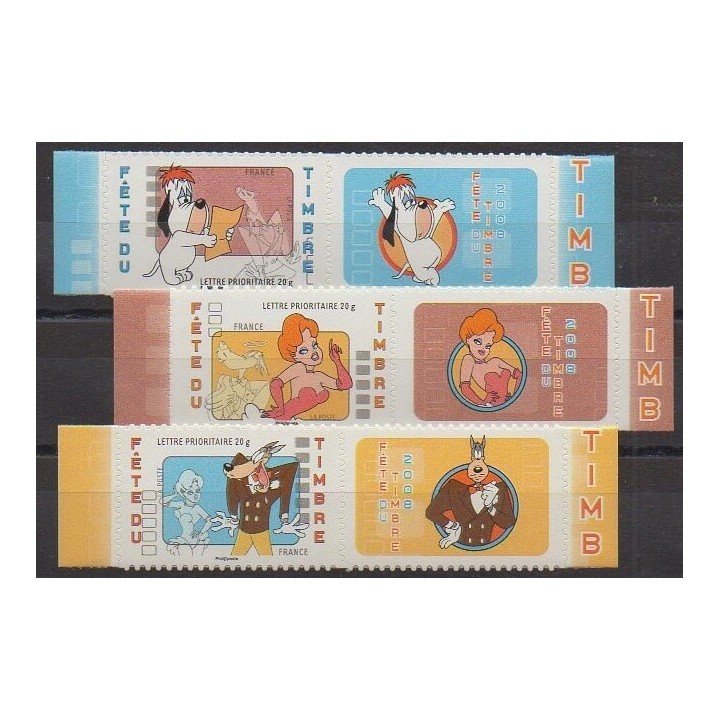 Timbres - France - Autoadhésifs - 2008 - No 160A/162A - Dessins Animés - BD