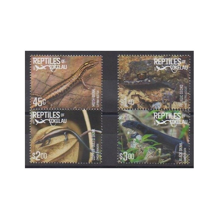 Stamps - Tokelau - 2017 - Nb 442/445 - Reptils