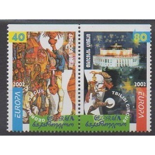 Timbres - Géorgie - 2002 - No 299a/300a - Cirque - Europa