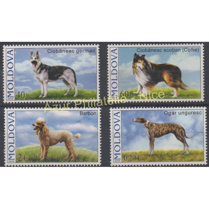 Timbres - Thème chiens et chats - Moldavie - 2006 - No 489/492