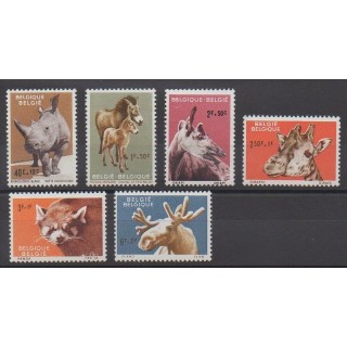 Timbres - Belgique - 1961 - No 1182/1187 - Mammifères