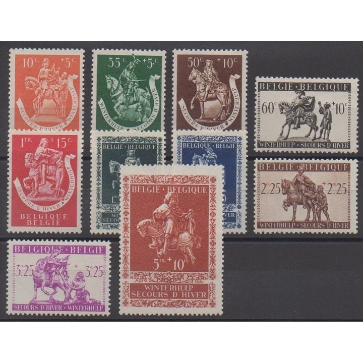 Timbres - Belgique - 1942 - No 603/612