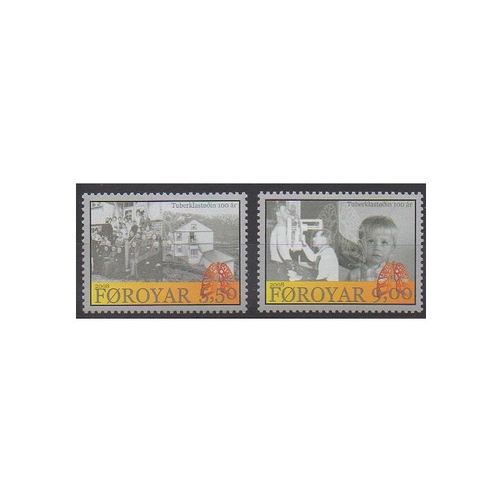 Timbres - Féroé (Iles) - 2008 - No 624/625 - Santé ou Croix-Rouge
