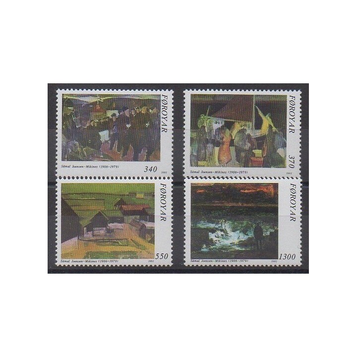 Timbres - Féroé (Iles) - 1991 - No 217/220 - Peinture