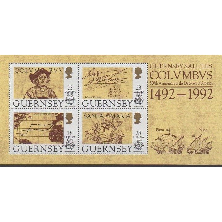Stamps - Guernsey - 1992 - Nb BF15 - Christophe Colomb - Europa