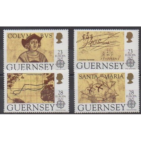 Guernsey - 1992 - Nb 560/563 - Christophe Colomb - Europa