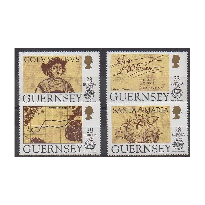 Timbres - Guernesey - 1992 - No 560/563 - Christophe Colomb - Europa