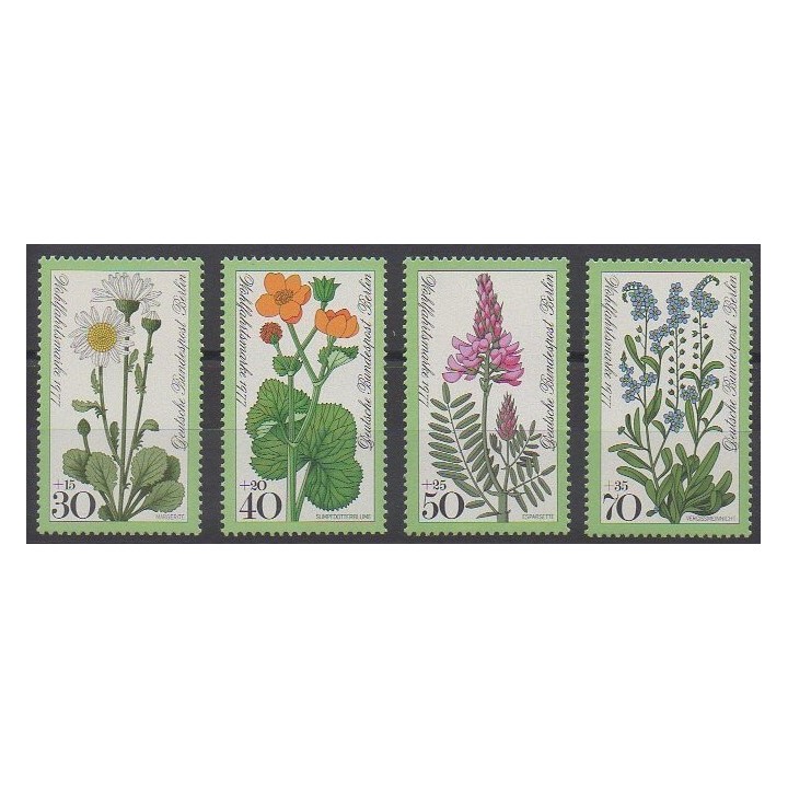 Timbres - Allemagne occidentale (RFA - Berlin) - 1977 - No 518/521 - Fleurs