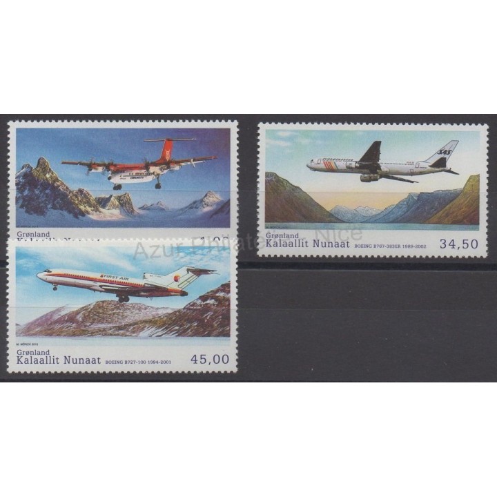 Timbres - Thème avions - Groenland - 2015 - No 671/673
