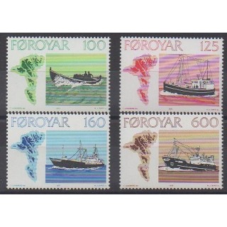Stamps - Faroe (Islands) - 1977 - Nb 18/21 - Boats