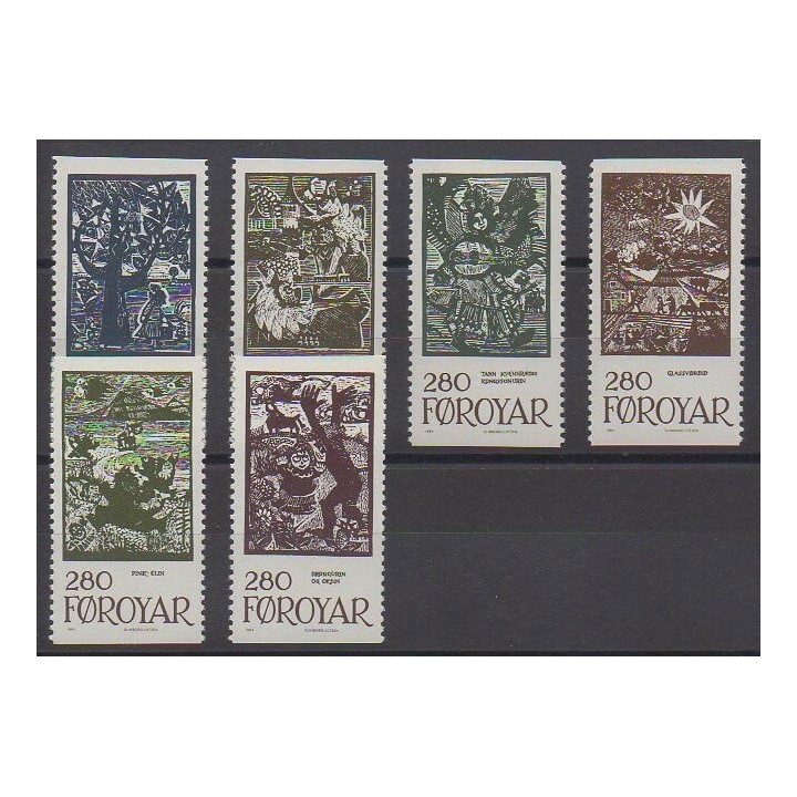 Timbres - Féroé (Iles) - 1984 - No 100/105 - Littérature