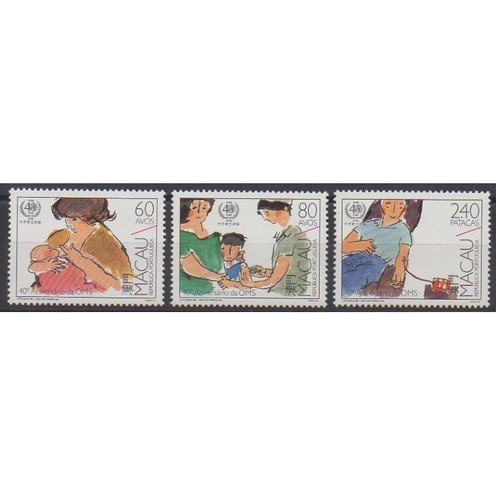 Timbres - Macao - 1988 - No 564/566 - Santé ou Croix-Rouge