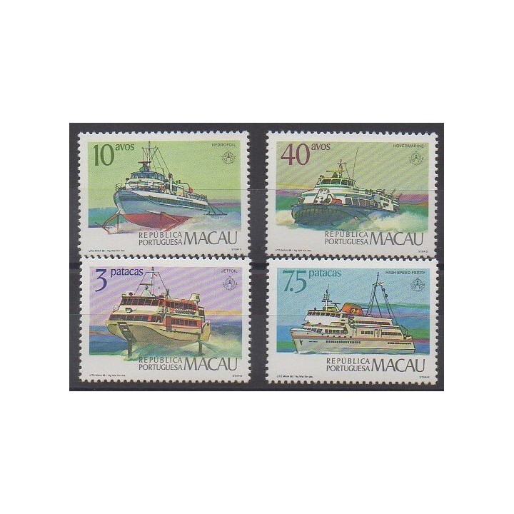 Timbres - Macao - 1986 - No 531/534 - Navigation