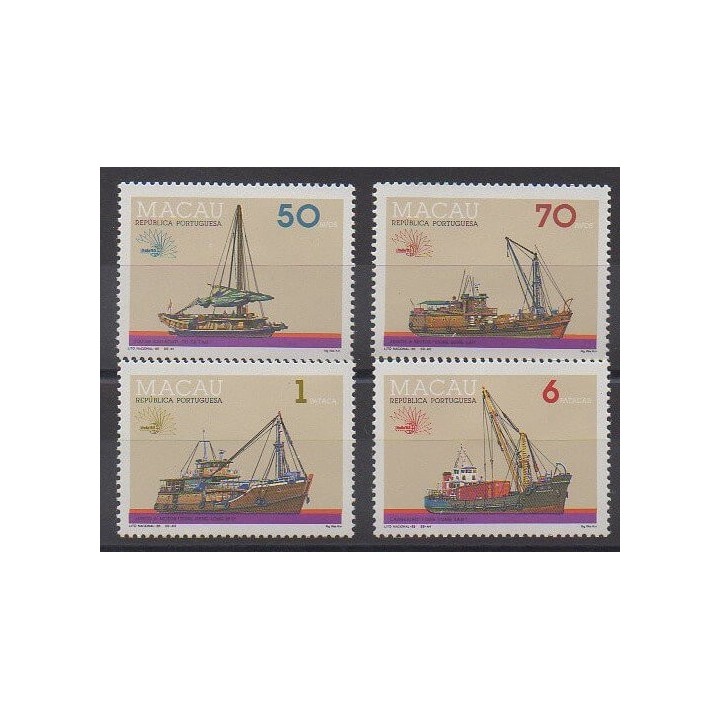 Timbres - Macao - 1985 - No 519/522 - Navigation