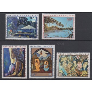 Timbres - Thème tableaux - Polynésie - Poste aérienne - 1972 - No PA55/PA59