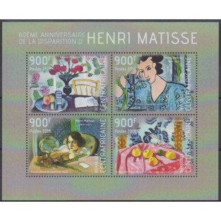 Timbres - Thème tableaux - Centrafricaine (République) - 2014 - No 3110/3113