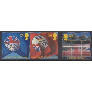 Stamps - Great Britain - 1992 - Nb 1621/1623 - Summer Olympics