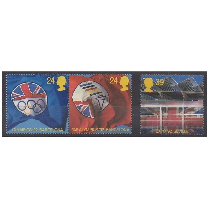 Stamps - Great Britain - 1992 - Nb 1621/1623 - Summer Olympics