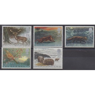 Stamps - Great Britain - 1992 - Nb 1591/1595 - Mamals