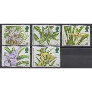 Stamps - Great Britain - 1993 - Nb 1665/1669 - Orchids