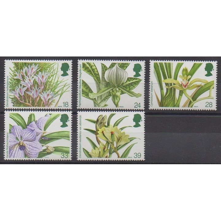 Stamps - Great Britain - 1993 - Nb 1665/1669 - Orchids