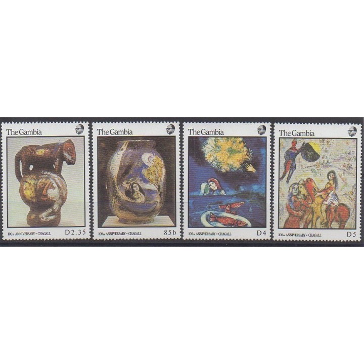 Timbres - Gambie - 1987 - No 632/635 - Peinture