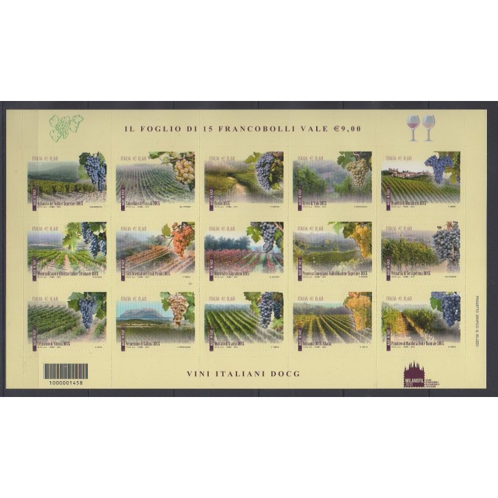 Timbres - Italie - 2012 - No 3268/3282 - Fruits ou légumes - Gastronomie