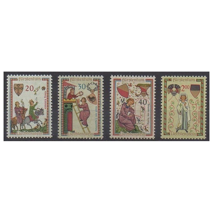 Timbres - Liechtenstein - 1962 - No 373/376 - Peinture