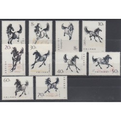 Timbres - Thème chevaux - Chine - 1978 - No 2140/2149