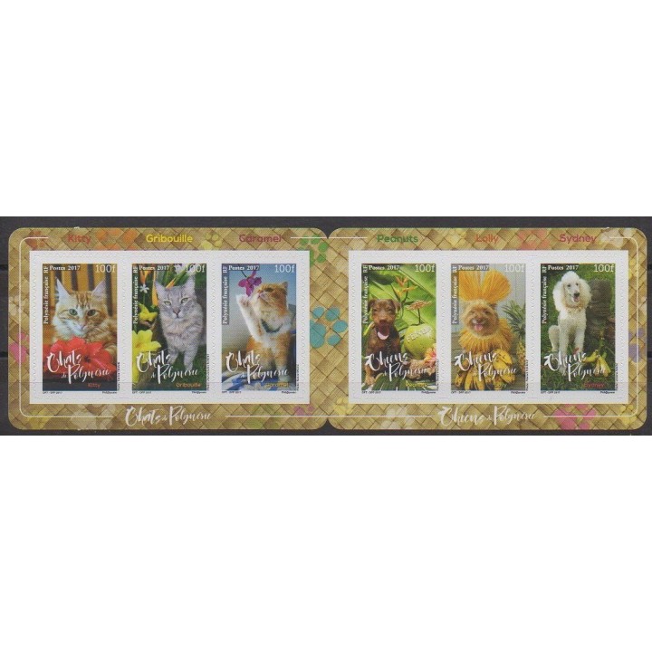 Timbres - Polynésie - 2017 - No C1163 - Chiens - Chats