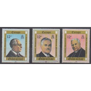Timbres - Gibraltar - 1980 - No 407/409 - Célébrités - Europa