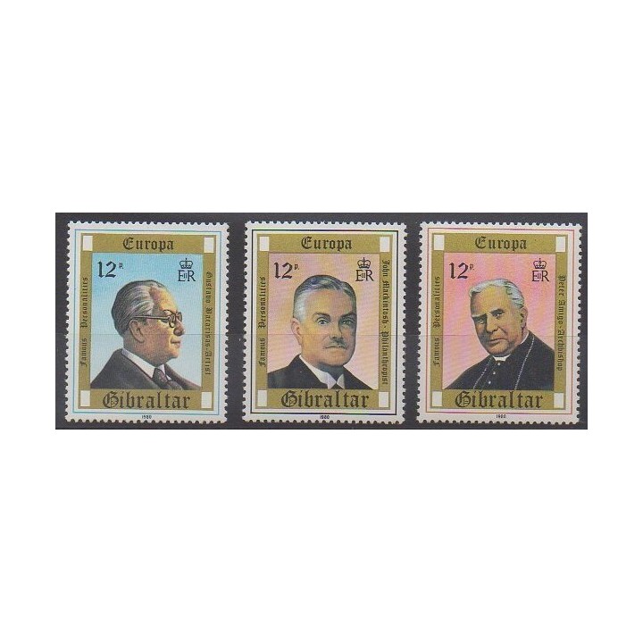 Stamps - Gibraltar - 1980 - Nb 407/409 - Celebrities - Europa