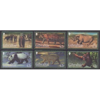 Timbres - Gibraltar - 2011 - No 1431/1436 - Mammifères - Espèces menacées - WWF
