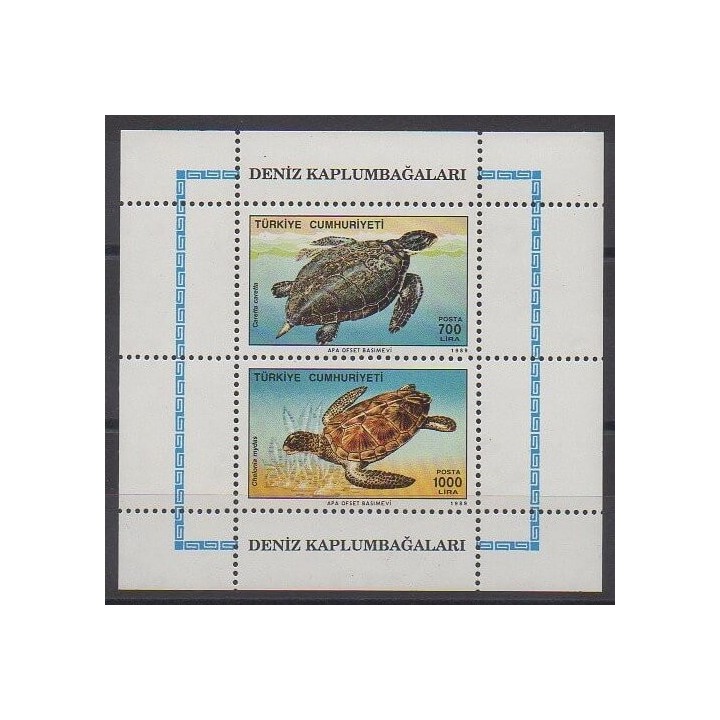 Stamps - Turkey - 1989 - Nb BF30 - Reptils