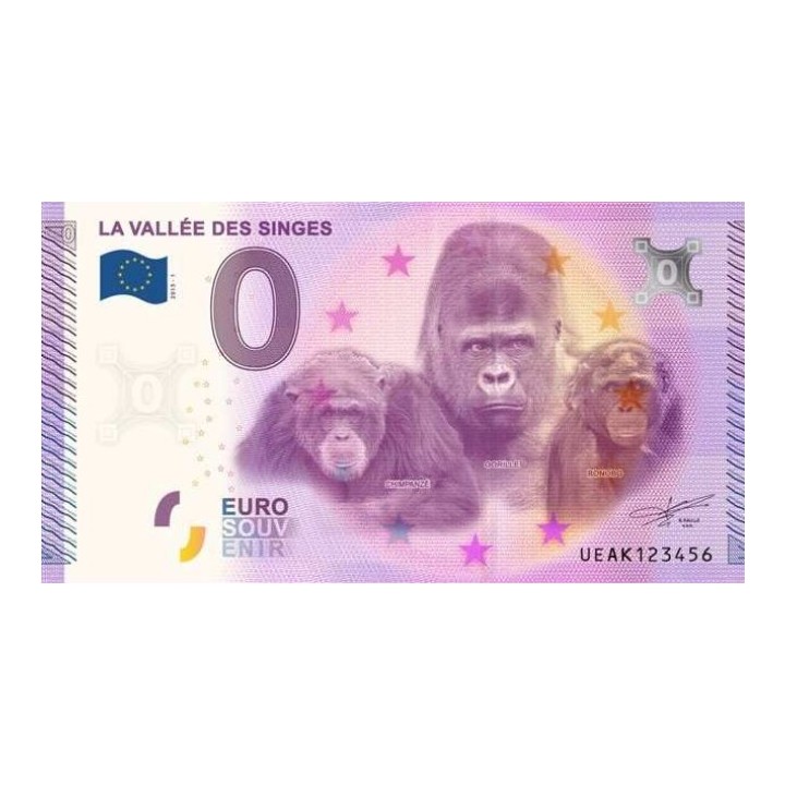 Billet souvenir - La vallée des singes - 2015