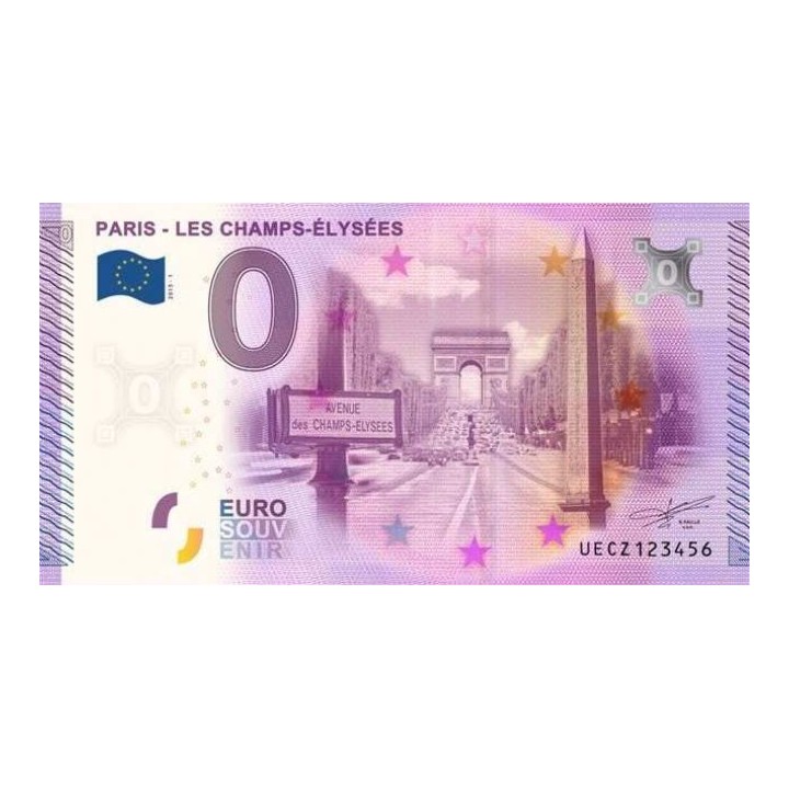 Billet souvenir - Paris - Les Champs-Elysées - 2015