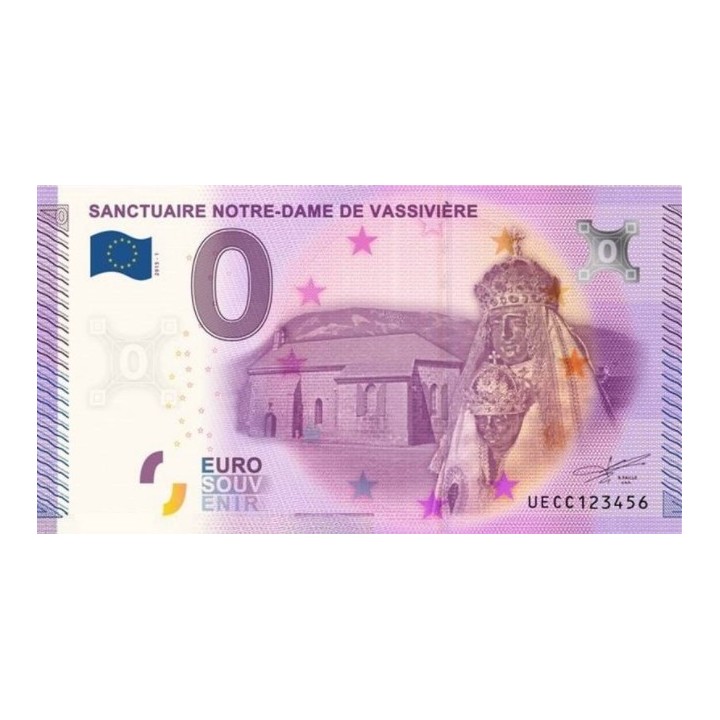 Billet souvenir - Sanctuaire Notre-Dame de Vassivière - 2015