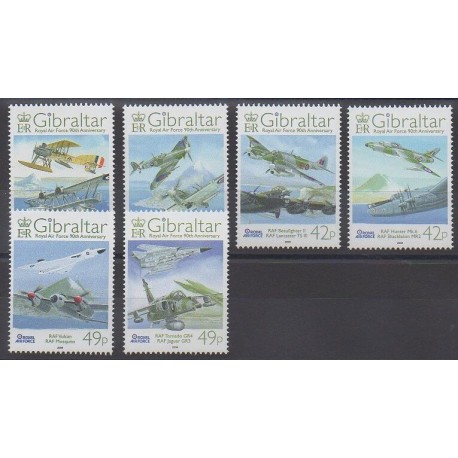 Gibraltar - 2008 - No 1267/1272 - Aviation - Histoire militaire
