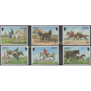 Timbres - Thème chevaux - Jersey - 1996 - No 748/753