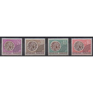 Timbres - France - Préoblitérés - 1971 - No P130/P133 - Monnaies, billets ou médailles