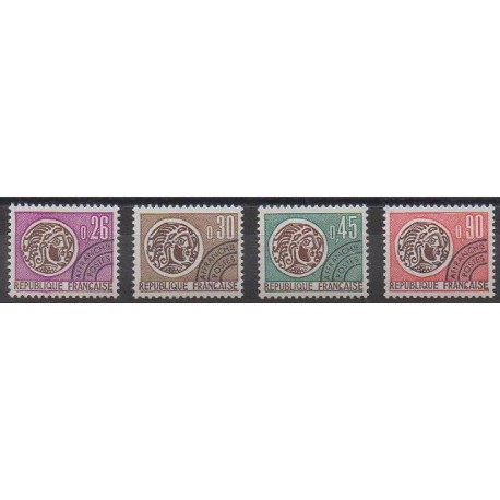 France - Préoblitérés - 1971 - No P130/P133 - Monnaies, billets ou médailles