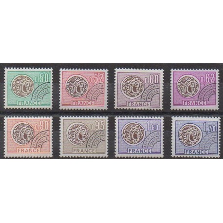 France - Préoblitérés - 1976 - No P138/P145 - Monnaies, billets ou médailles