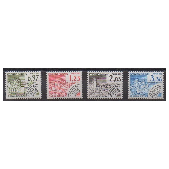 Stamps - France - Precancels - 1982 - Nb P174/P177 - Castles