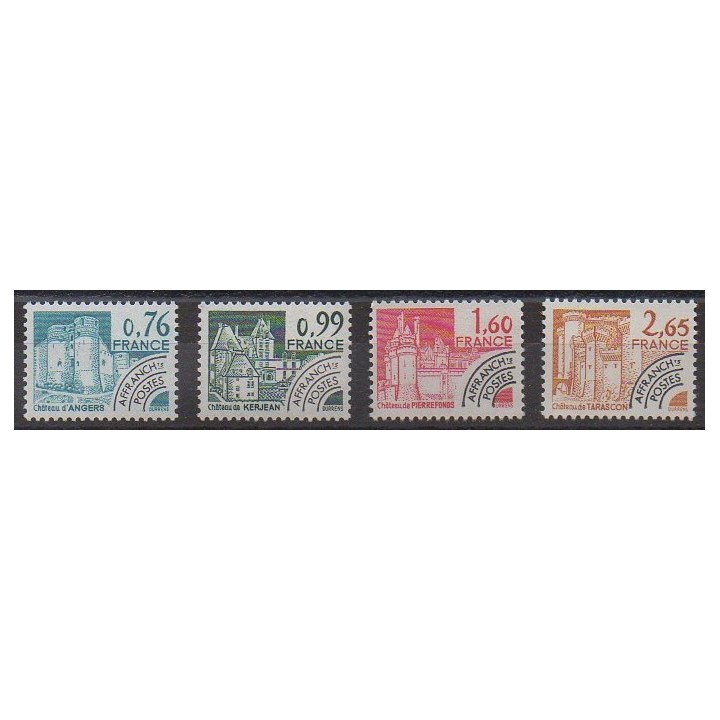 Timbres - France - Préoblitérés - 1980 - No P166/P169 - Châteaux