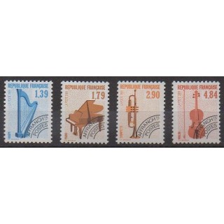Timbres - France - Préoblitérés - 1989 - No P202/P205 - Musique